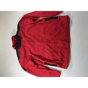 Nautica Red and Black Fleece Jacket with Full Zip